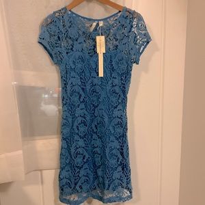 Blue crochet dress